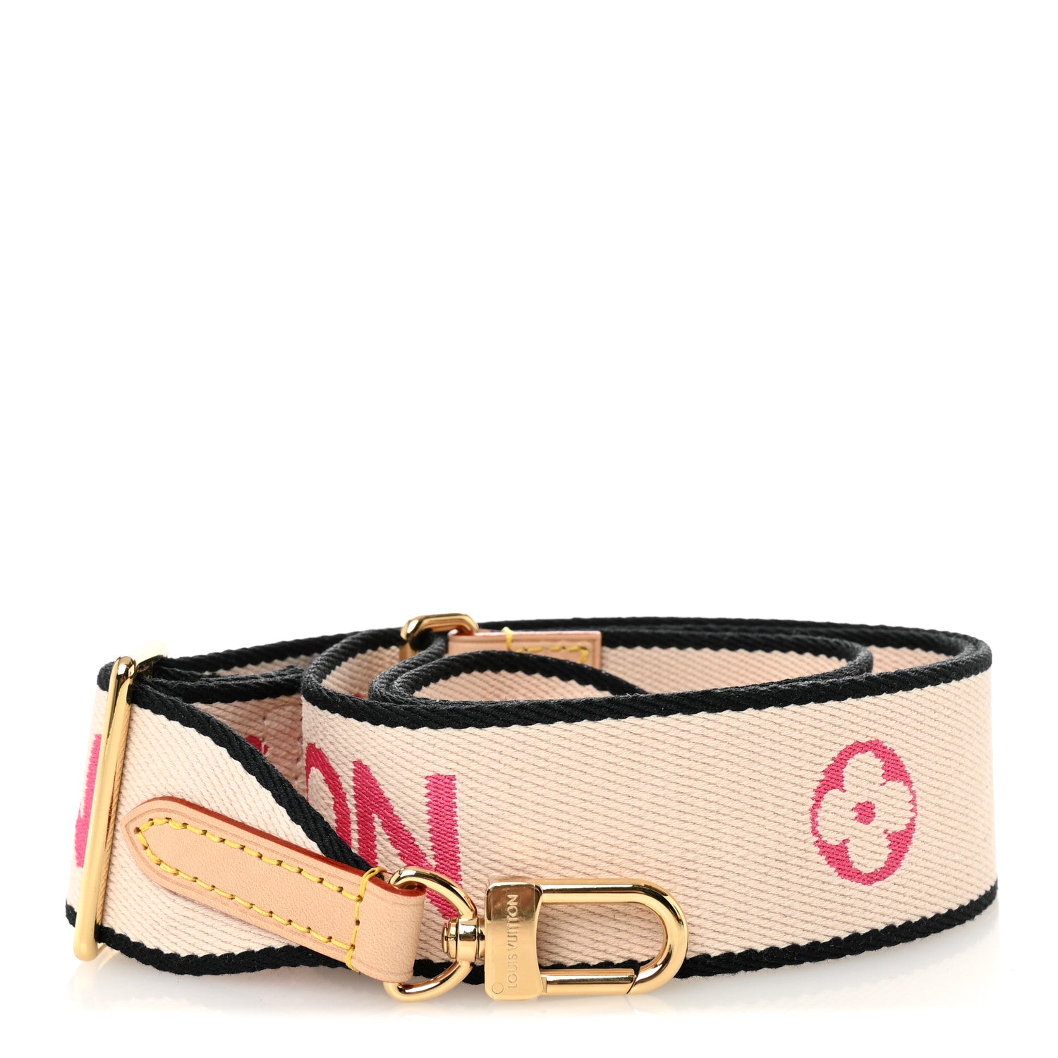 Louis Vuitton Jacquard Shoulder Strap Black White Pink  display picture 3