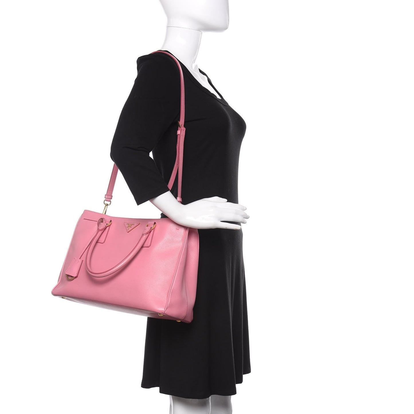 Saffiano Small Double Zip Galleria Tote Geranio