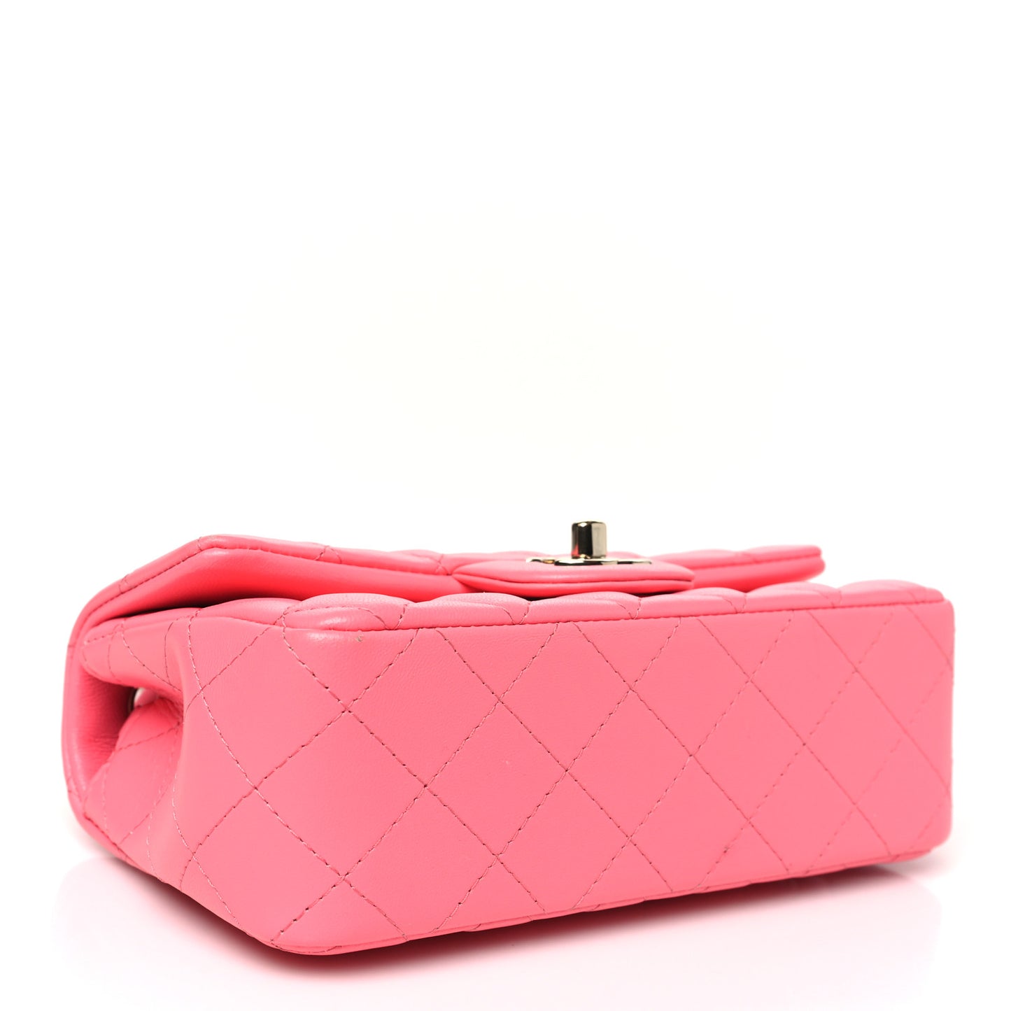 Lambskin Quilted Mini Rectangular Flap Pink