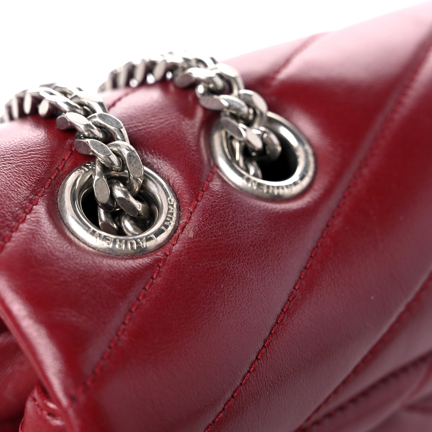 Saint Laurent Calfskin Y Quilted Monogram Medium Loulou Chain Satchel Palissandre 26 of 28