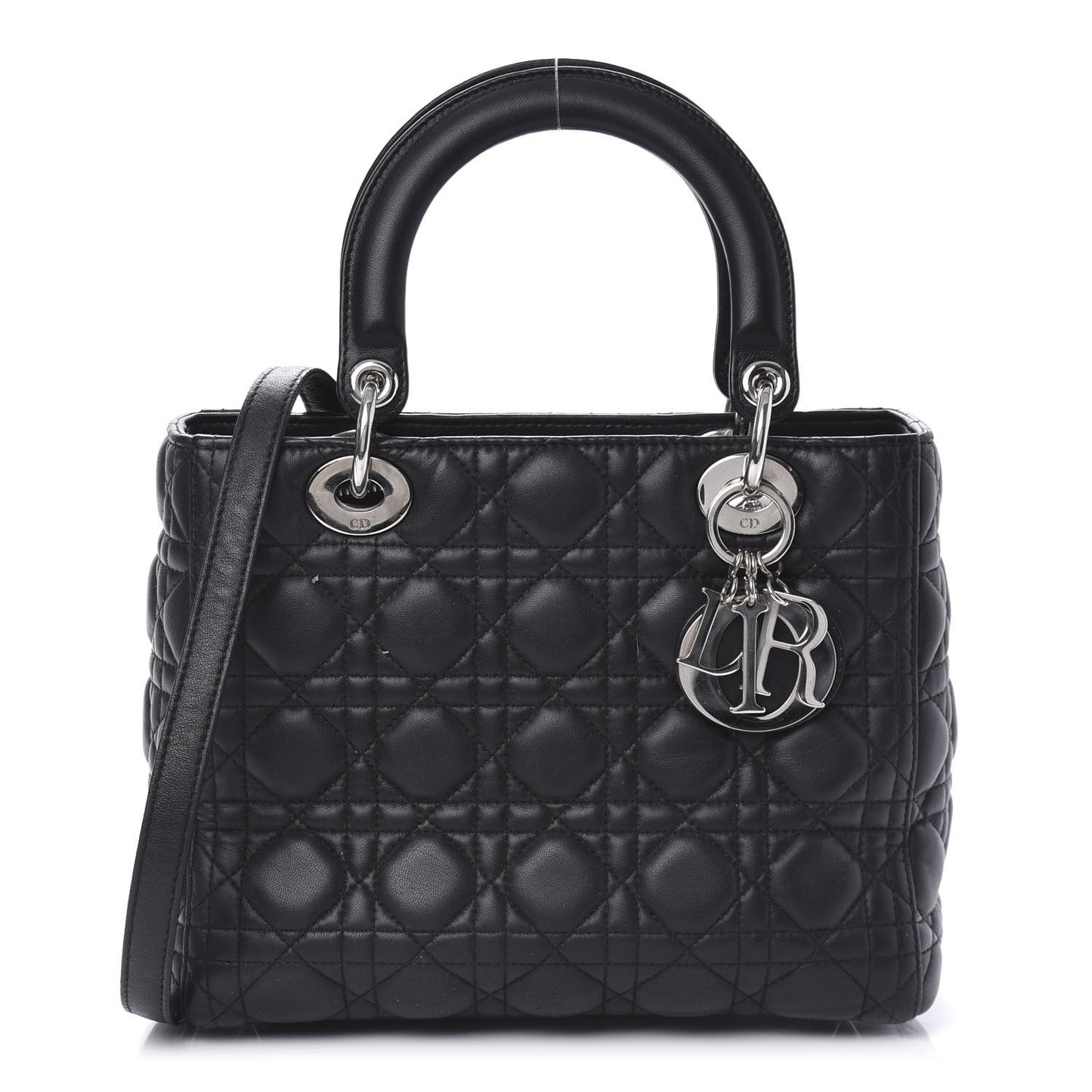 Lambskin Cannage Medium Lady Dior Black