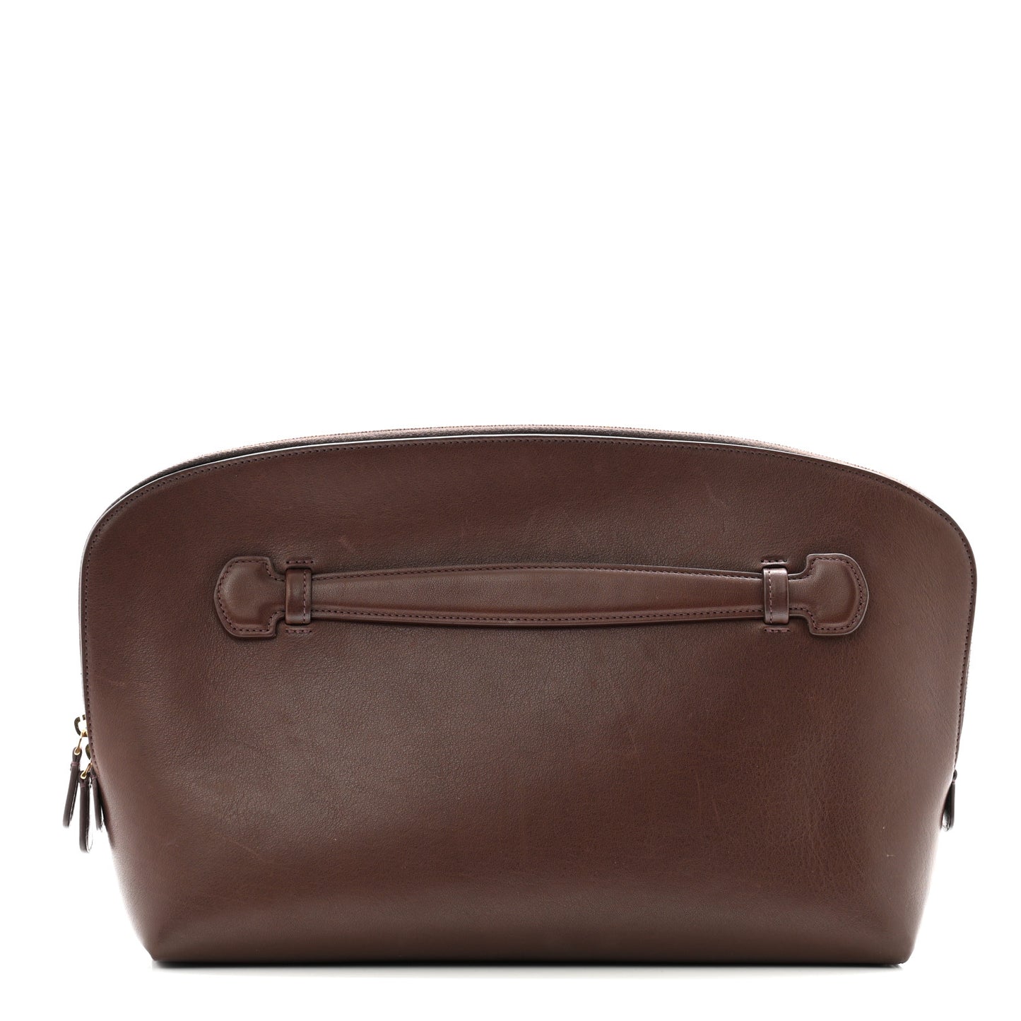 Polished Saddle Calfskin Ellie Clutch Burgundy
