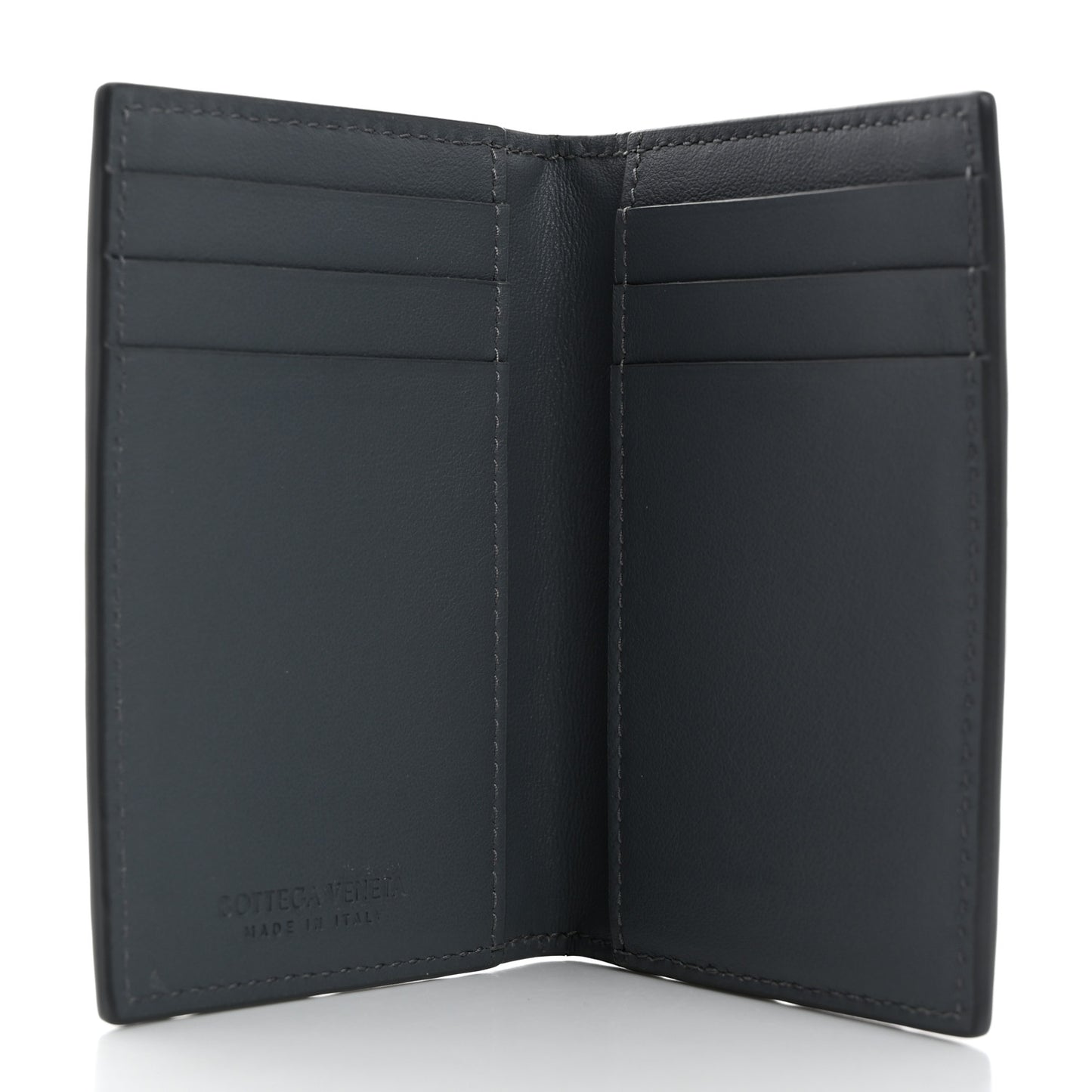 Calfskin Intrecciato Flap Card Case Thunder