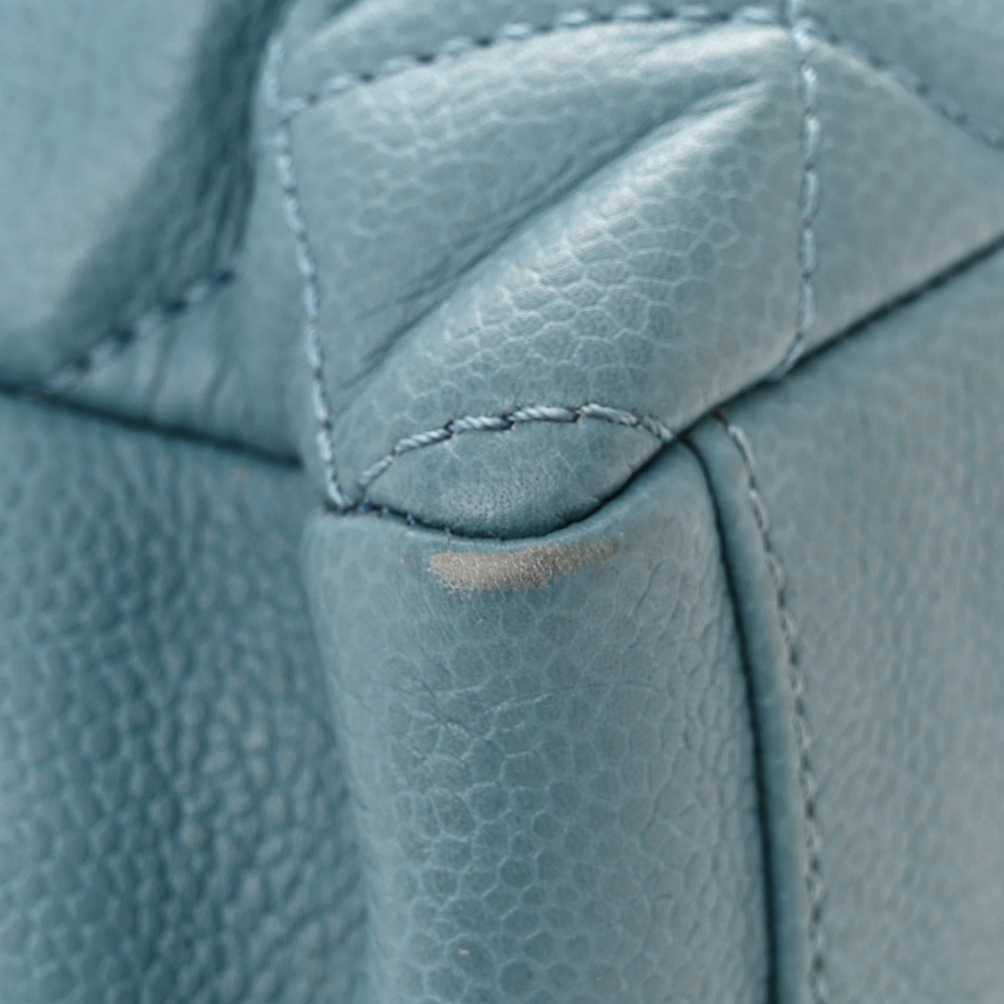 Caviar Quilted Petit Shopping Tote PST Blue