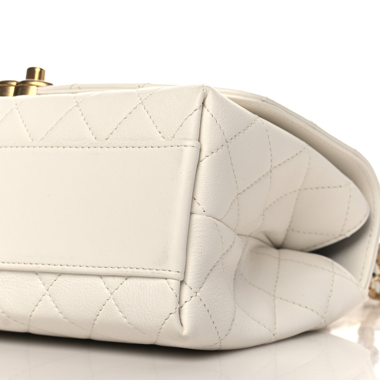 Chanel Lambskin Quilted La Parisienne Top Handle Flap White 9 of 9