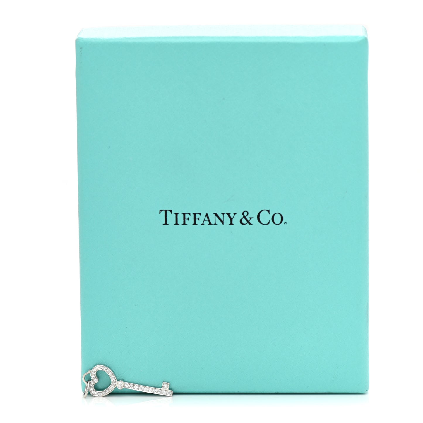 Platinum Diamond Heart Key Pendant