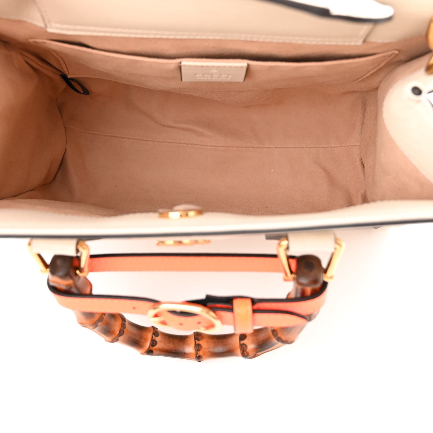 Wonka Grain Calfskin Small Diana Tote Bag Mystic White Orange Fluo