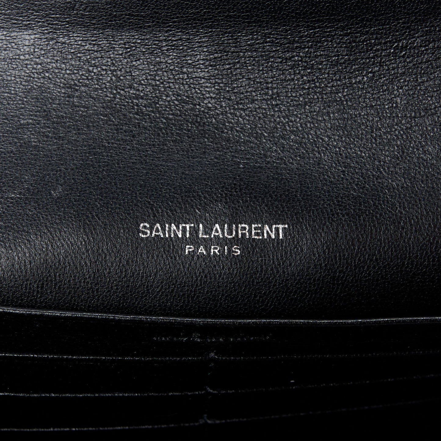 SAINT LAURENT Lambskin Y Quilted Monogram Large Loulou Flap Wallet Black