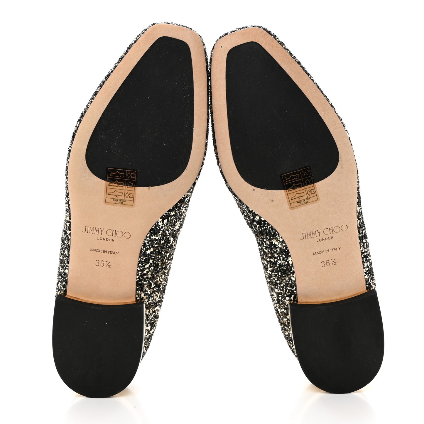Coarse Glitter Jaida Flat Loafer 36.5 Black