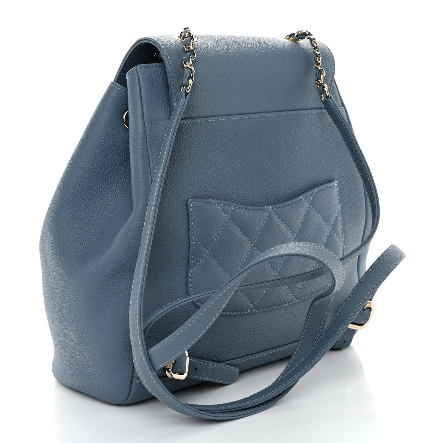 Chanel Caviar Quilted Business Affinity Backpack Blue 3 of 10