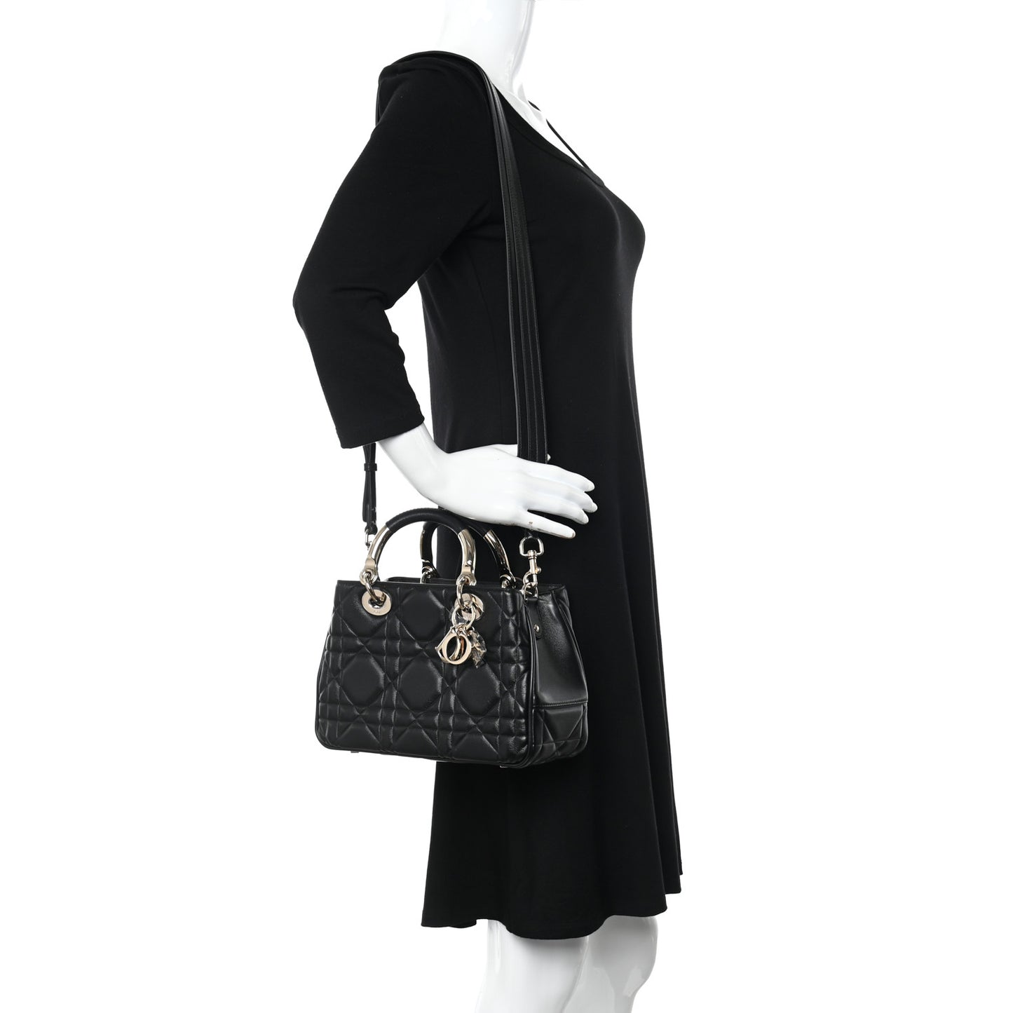 Calfskin Cannage Small The Lady 95.22 Black