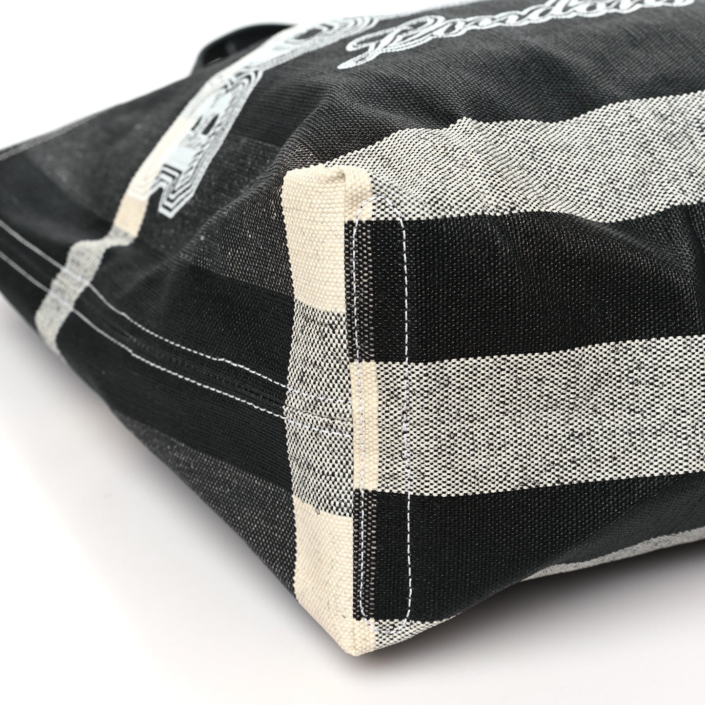 Coated Canvas Mega Check Medium Doodle Tote Black White