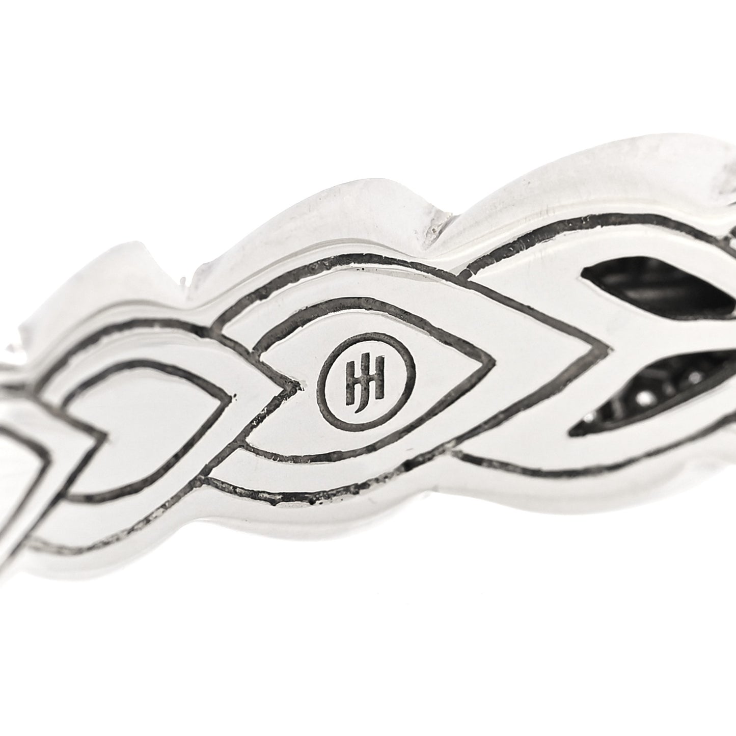 Sterling Silver Diamond Legends Naga Slim Cuff Bracelet M