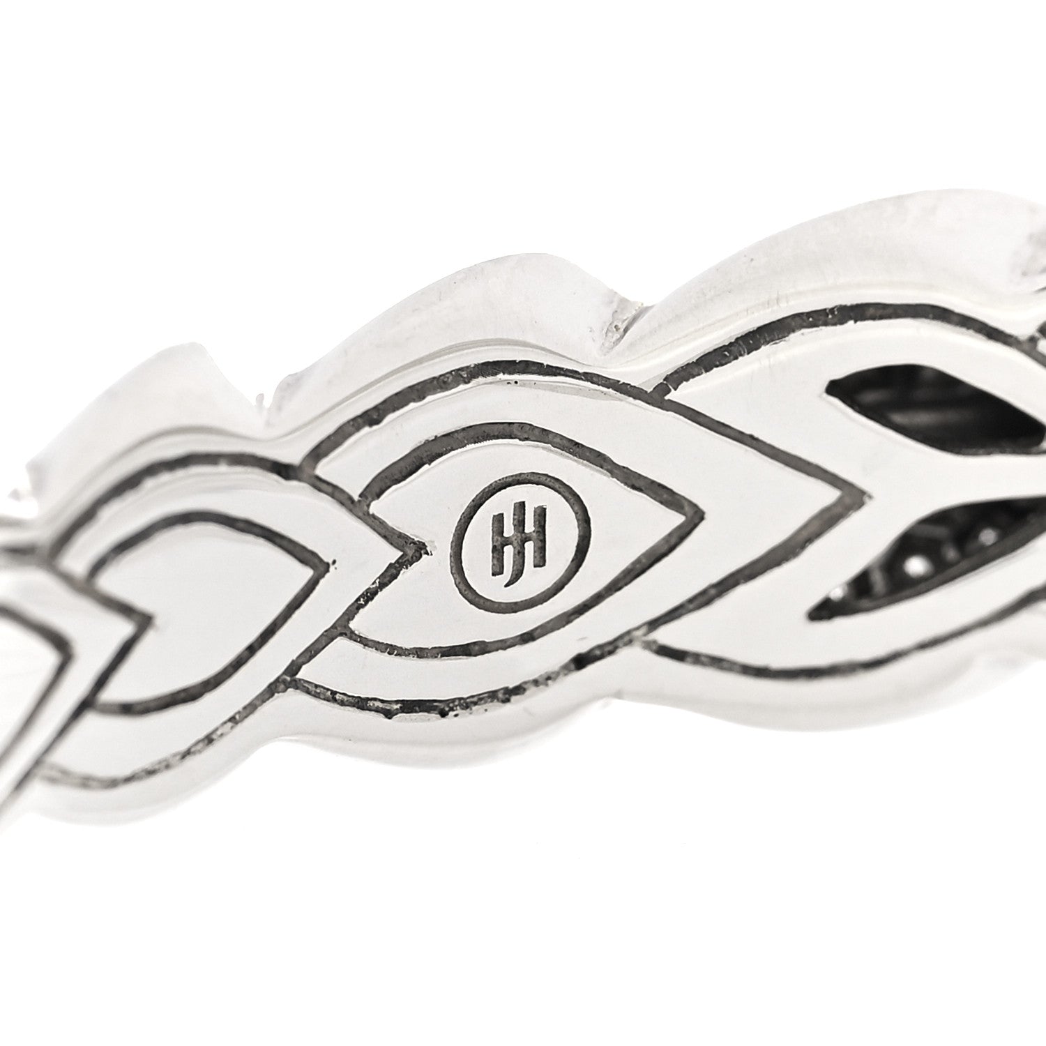 John Hardy Sterling Silver Diamond Legends Naga Slim Cuff Bracelet M 3 of 4