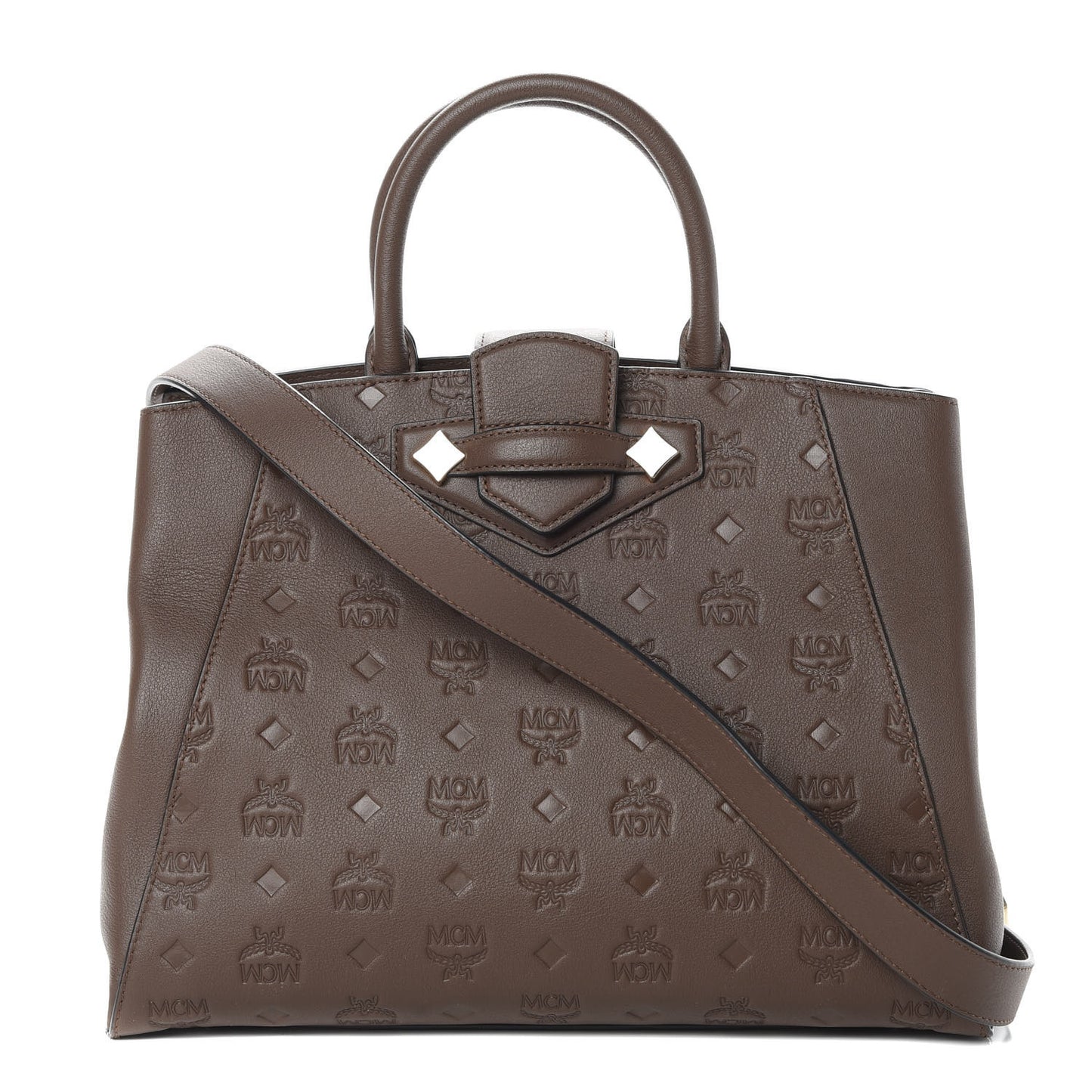Calfskin Ottomar Monogram Medium Essential Tote Chestnut