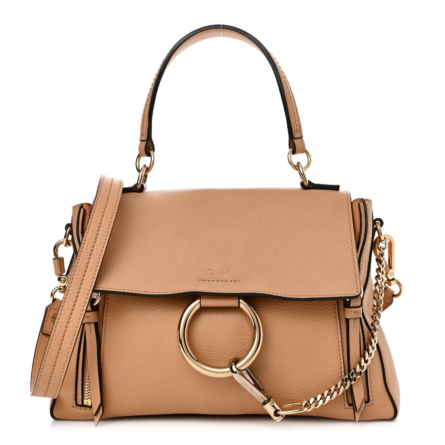 Calfskin Small Faye Day Shoulder Bag Blush Nude