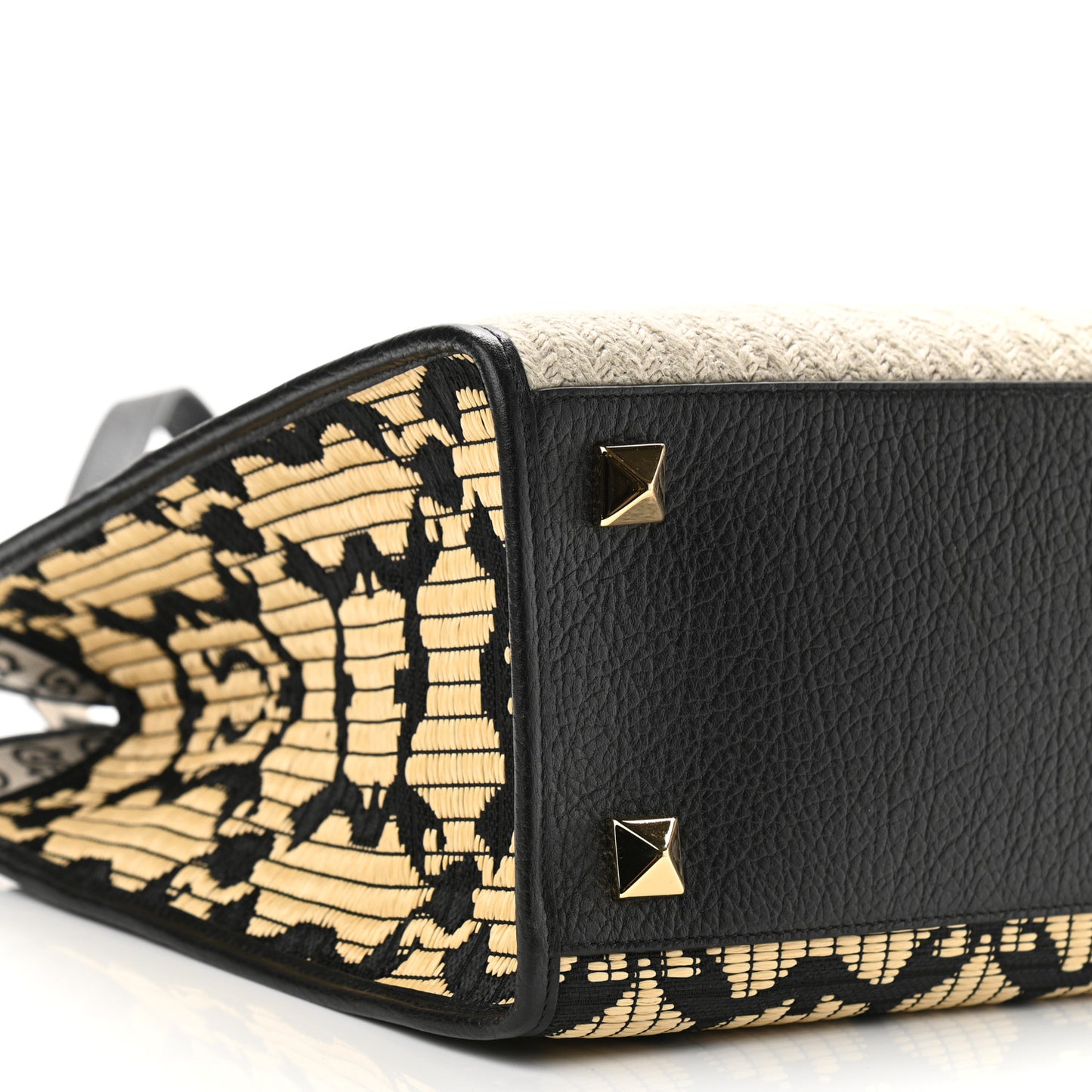 Raffia Project Safari Iconic Tote Black Natural
