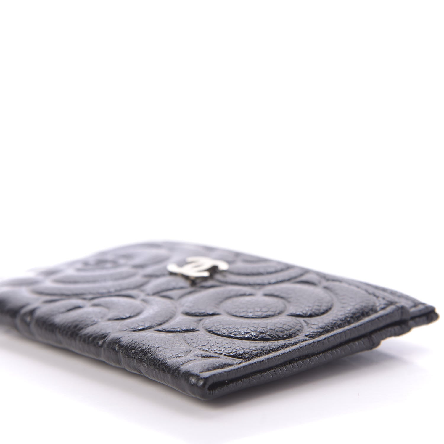 Chanel Caviar Camellia Embossed Card Holder Black 7 of 11