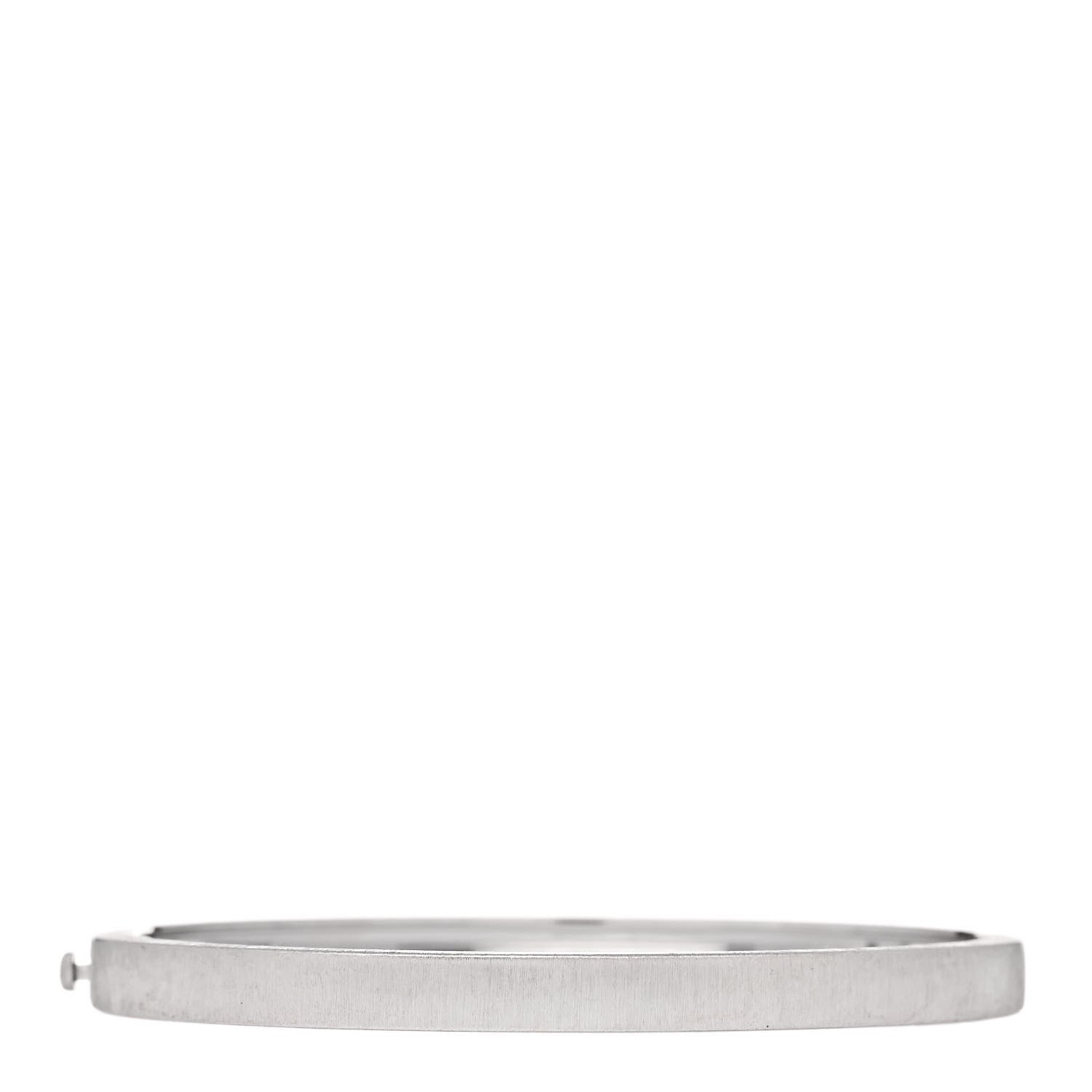 Buccellati 18K White Gold 5mm Macri Classica Bangle Bracelet 2 of 4