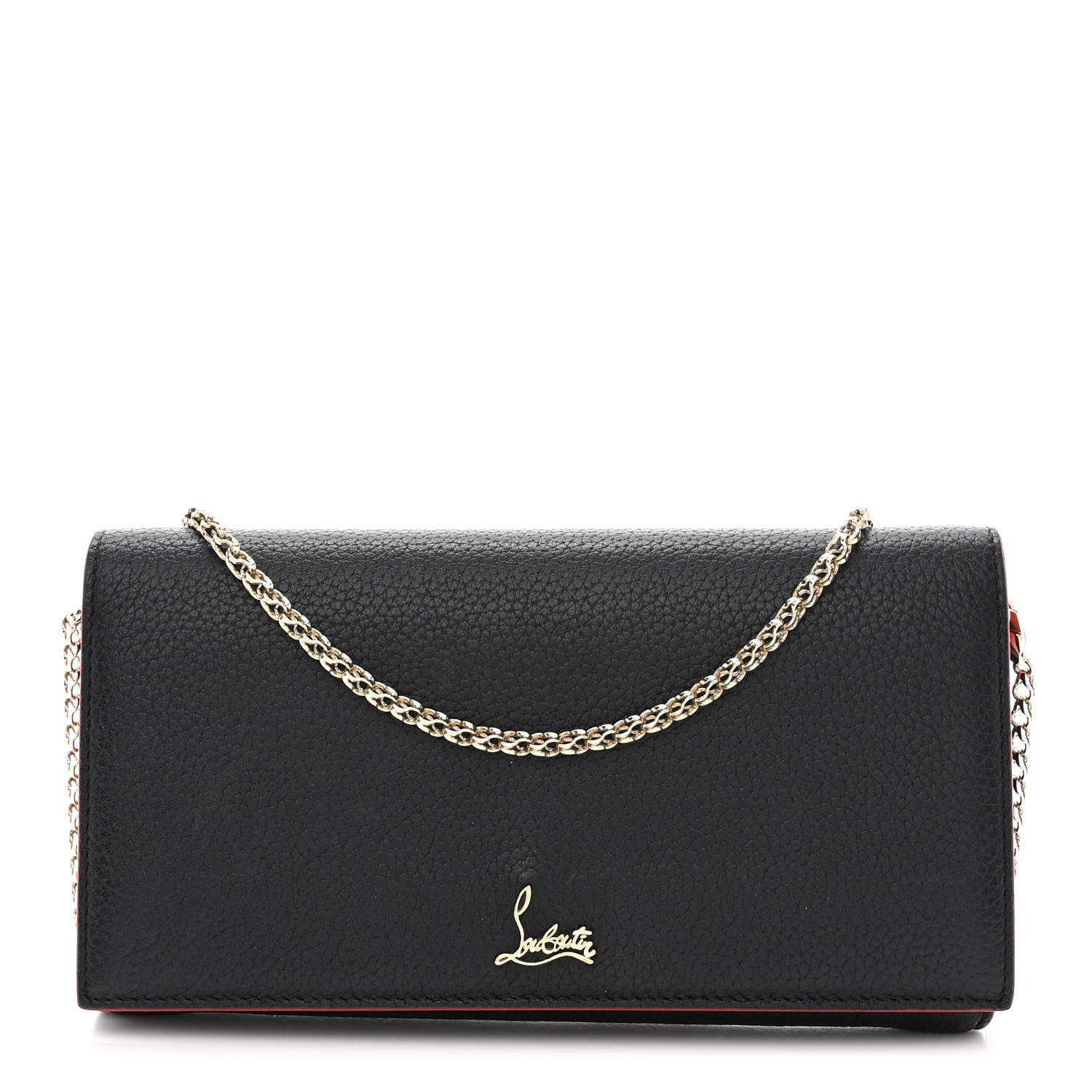 Christian Louboutin Calfskin Boudoir Chain Wallet Black 1459064