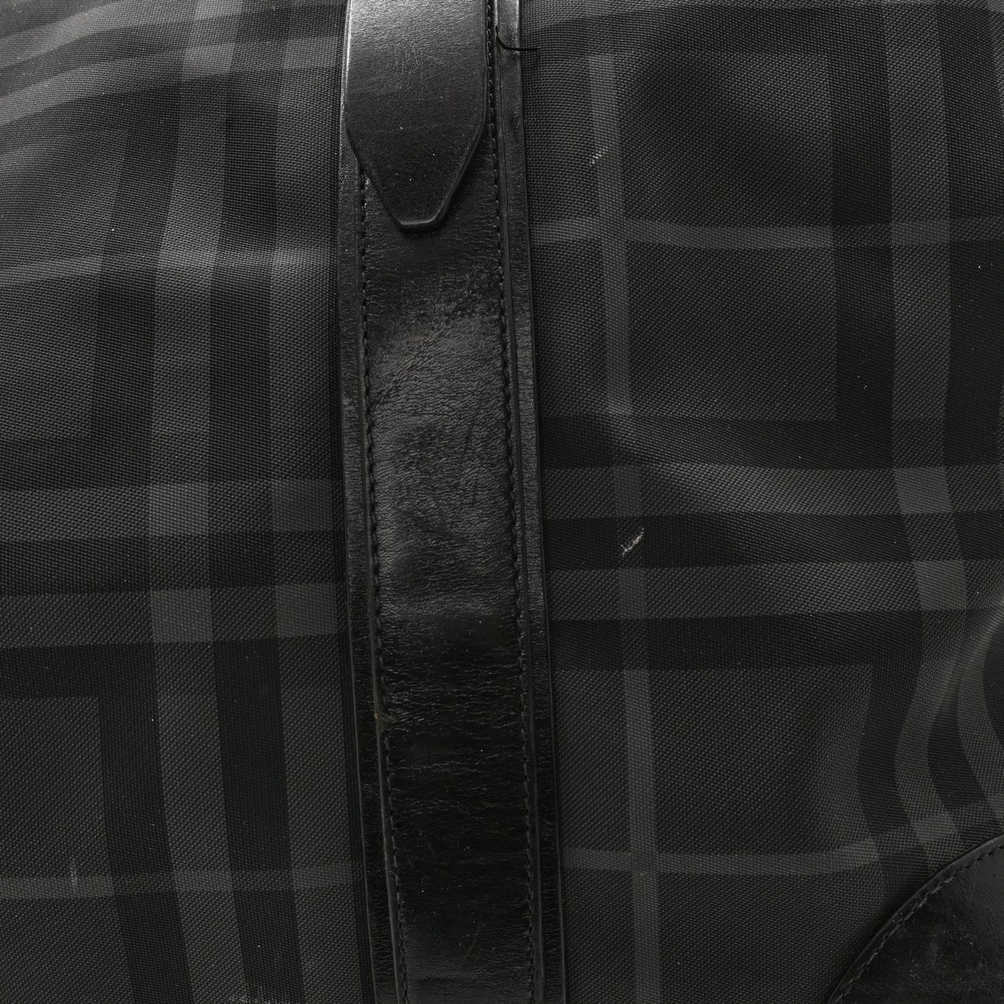 Nylon Smoked Check Weekend Duffle Bag Black