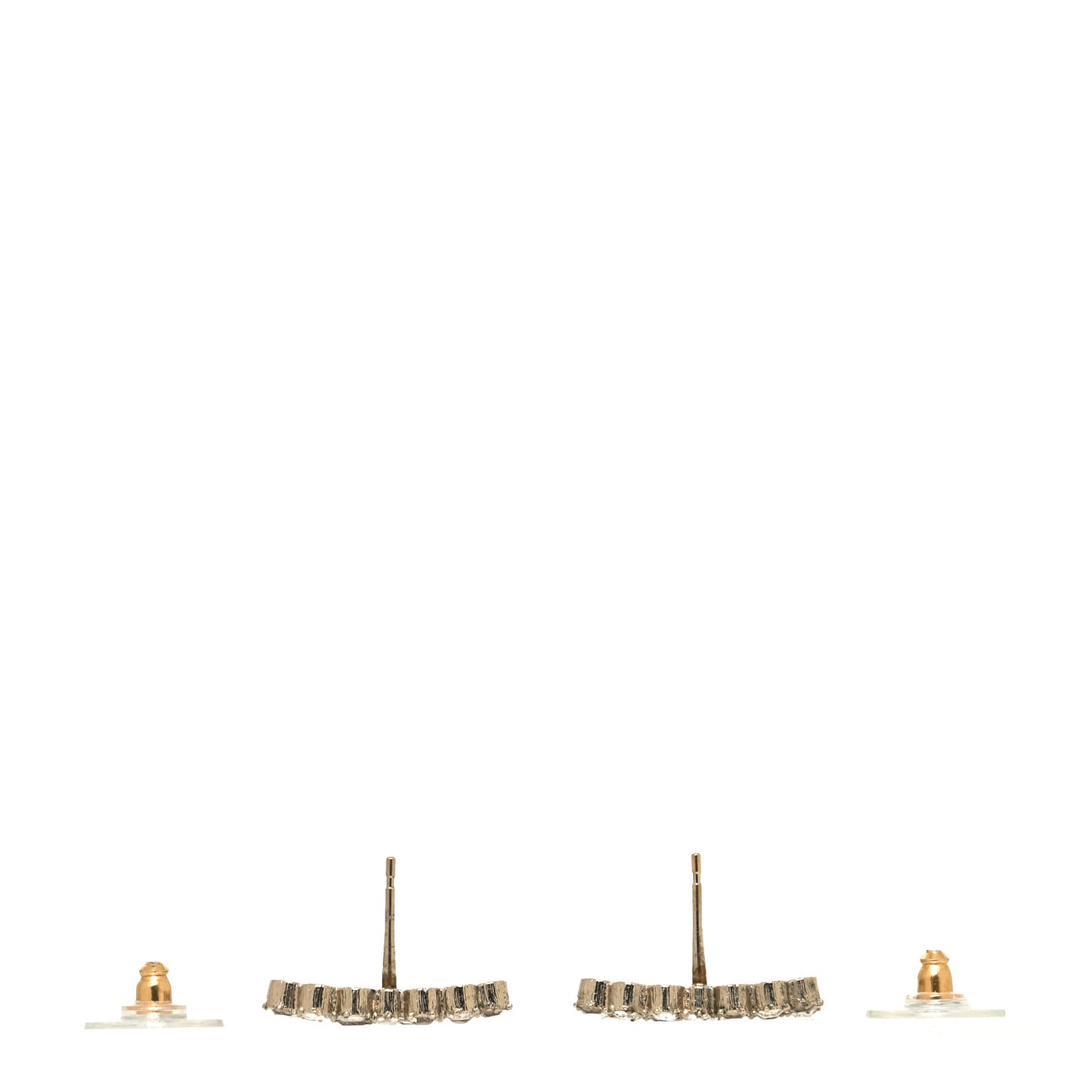 Crystal Poured Glass CC Earrings Gold Brown