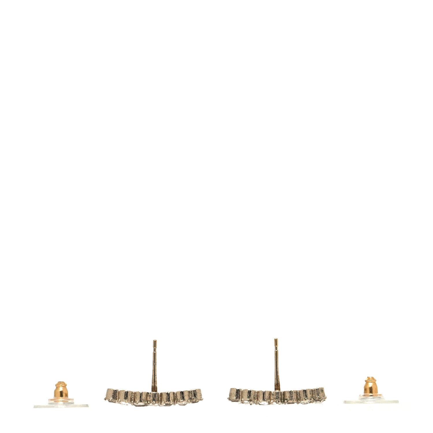 Chanel Crystal Poured Glass CC Earrings Gold Brown 3 of 4