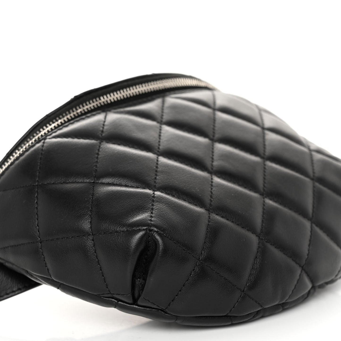 Calfskin Quilted Waist Belt Bag Black
