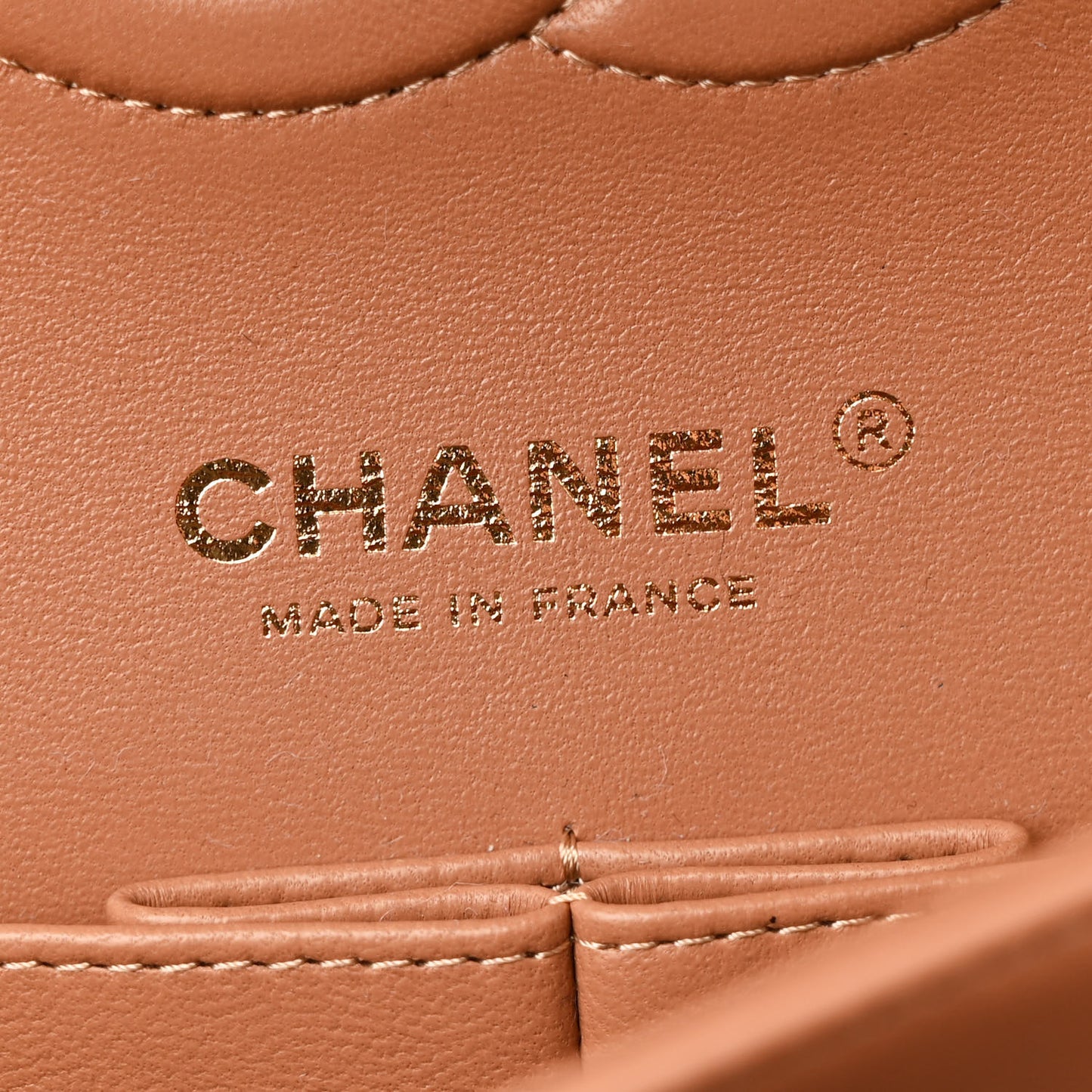 Lambskin Quilted Medium Double Flap Brown