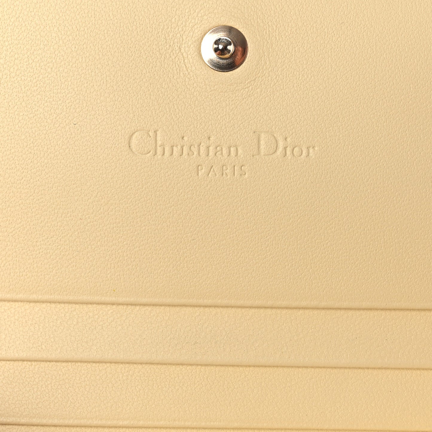 Lambskin Cannage Mini Lady Dior Wallet Soft Yellow