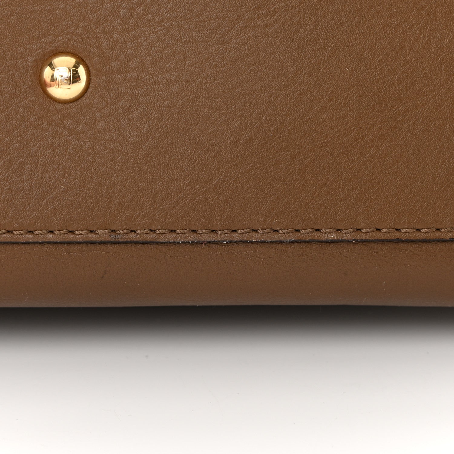 Fendi Vitello Seta Fabric Jacquard Pequin Medium Peekaboo Iconic Satchel Foresta Tobacco 12 of 15