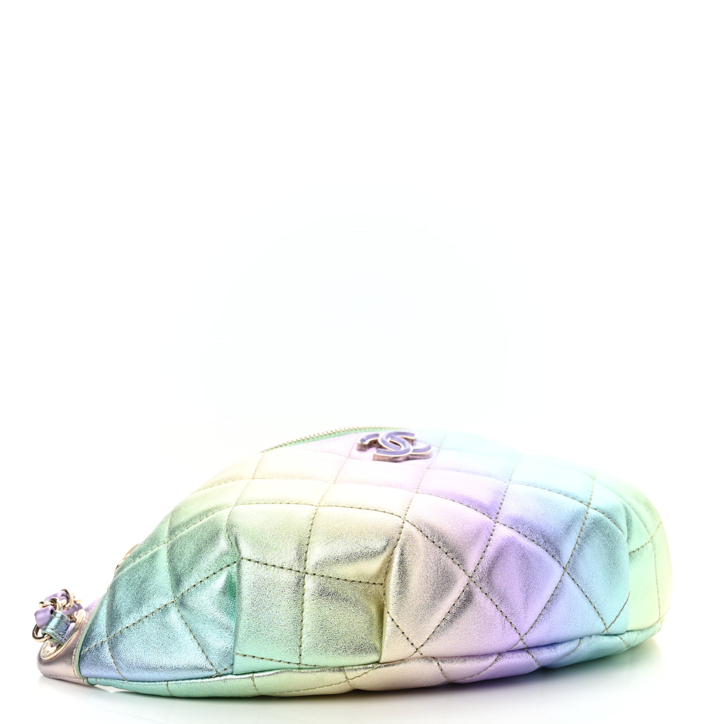 Gradient Metallic Lambskin Quilted Walking Mood Waist Bag Fanny Pack Pink Purple Green