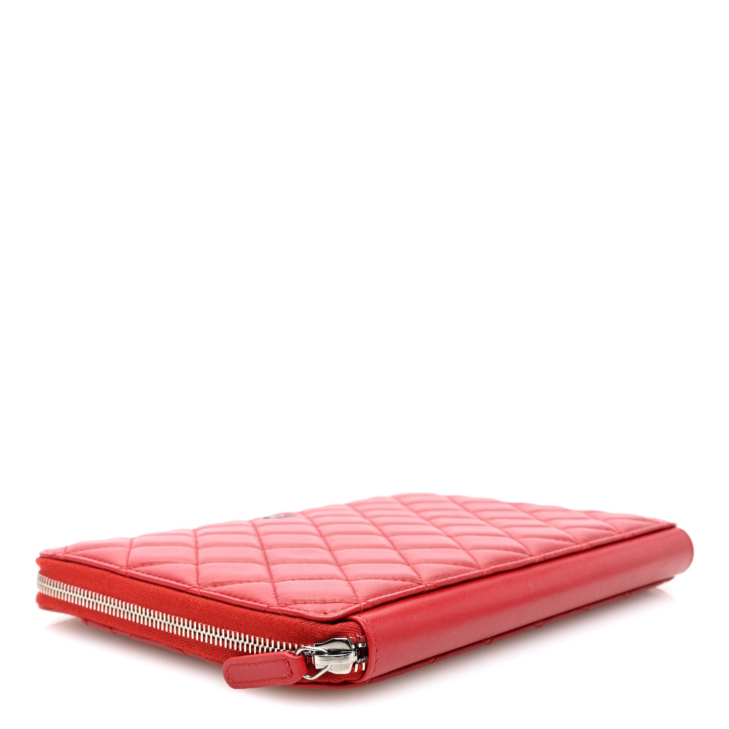 Lambskin Quilted Travel Case Red