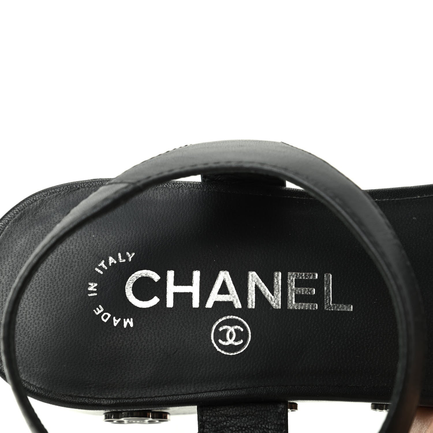 Chanel Calfskin Camellia Platform Sandals 39 Black 8 of 10