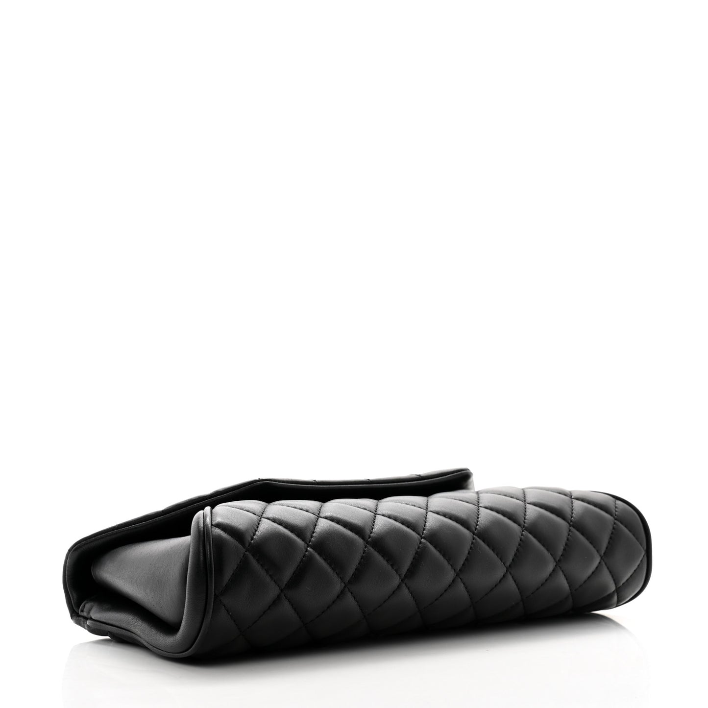 Lambskin Quilted Fold Up Again Clutch Black