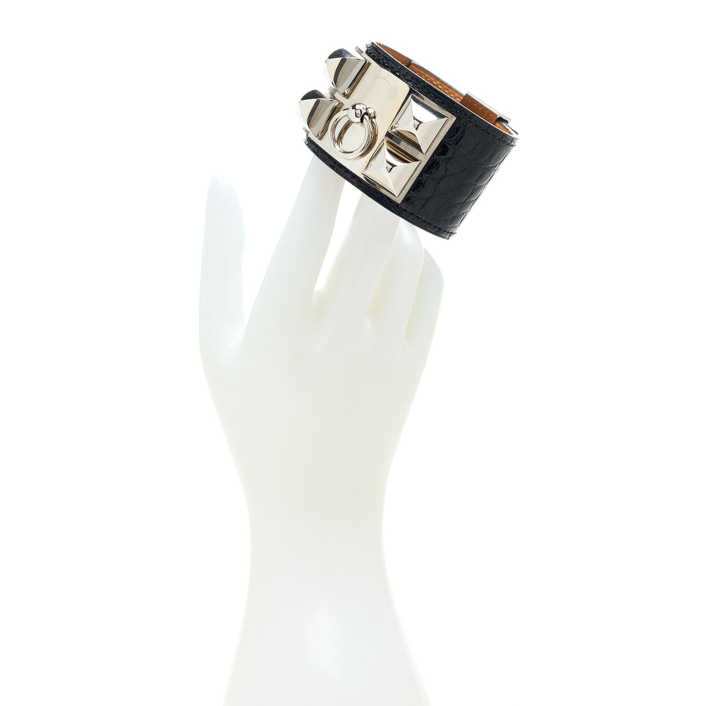 Shiny Alligator Collier De Chien CDC Bracelet Black
