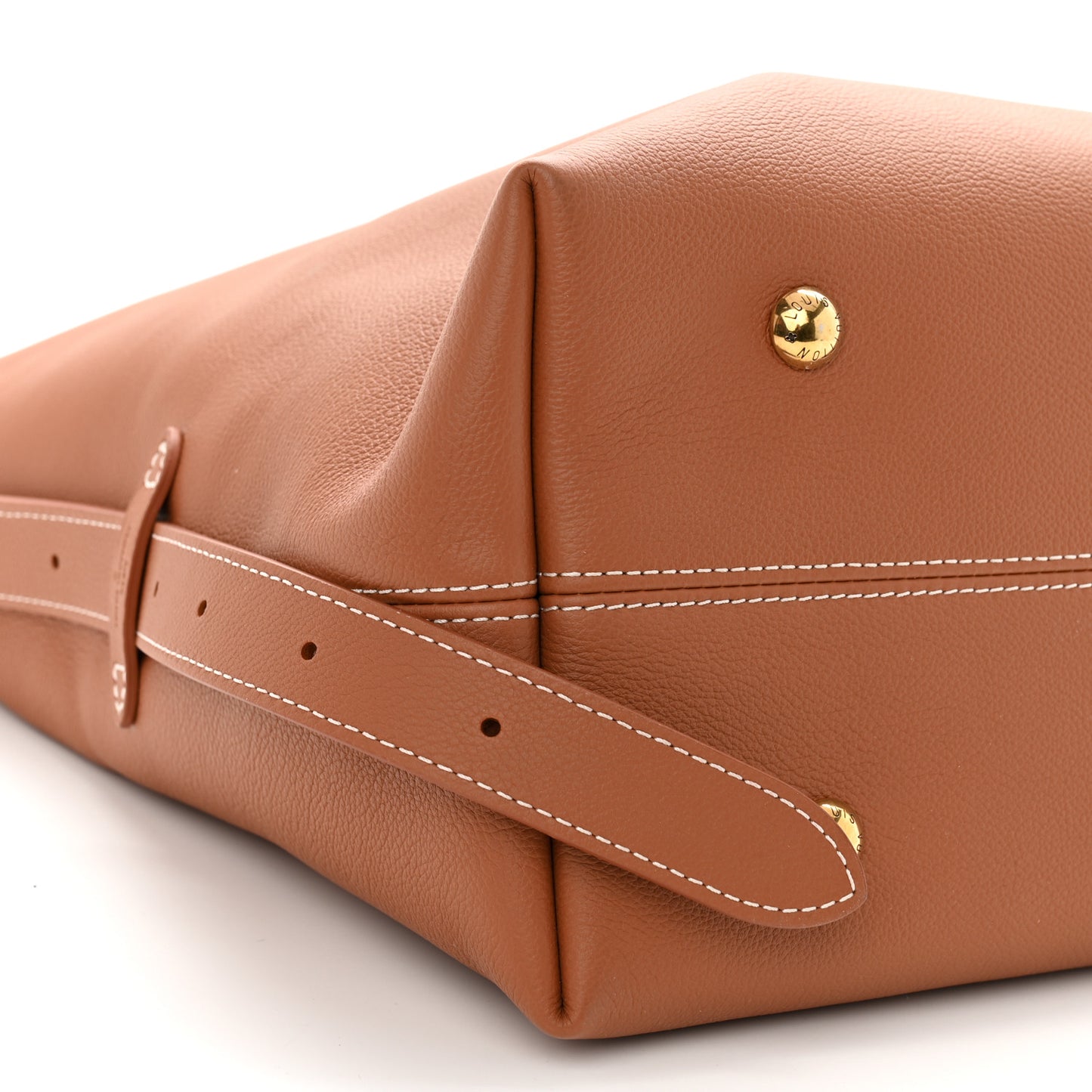 Grained Calfskin Low Key Hobo MM Cognac