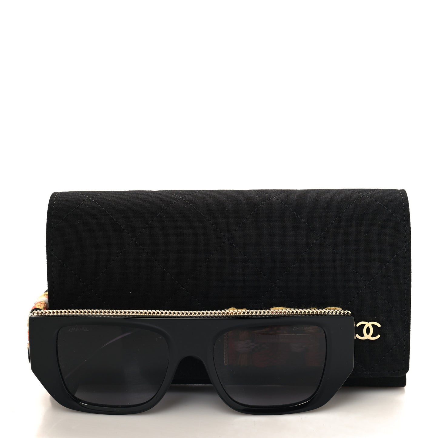Acetate Tweed CC Sunglasses 71549A Black Orange