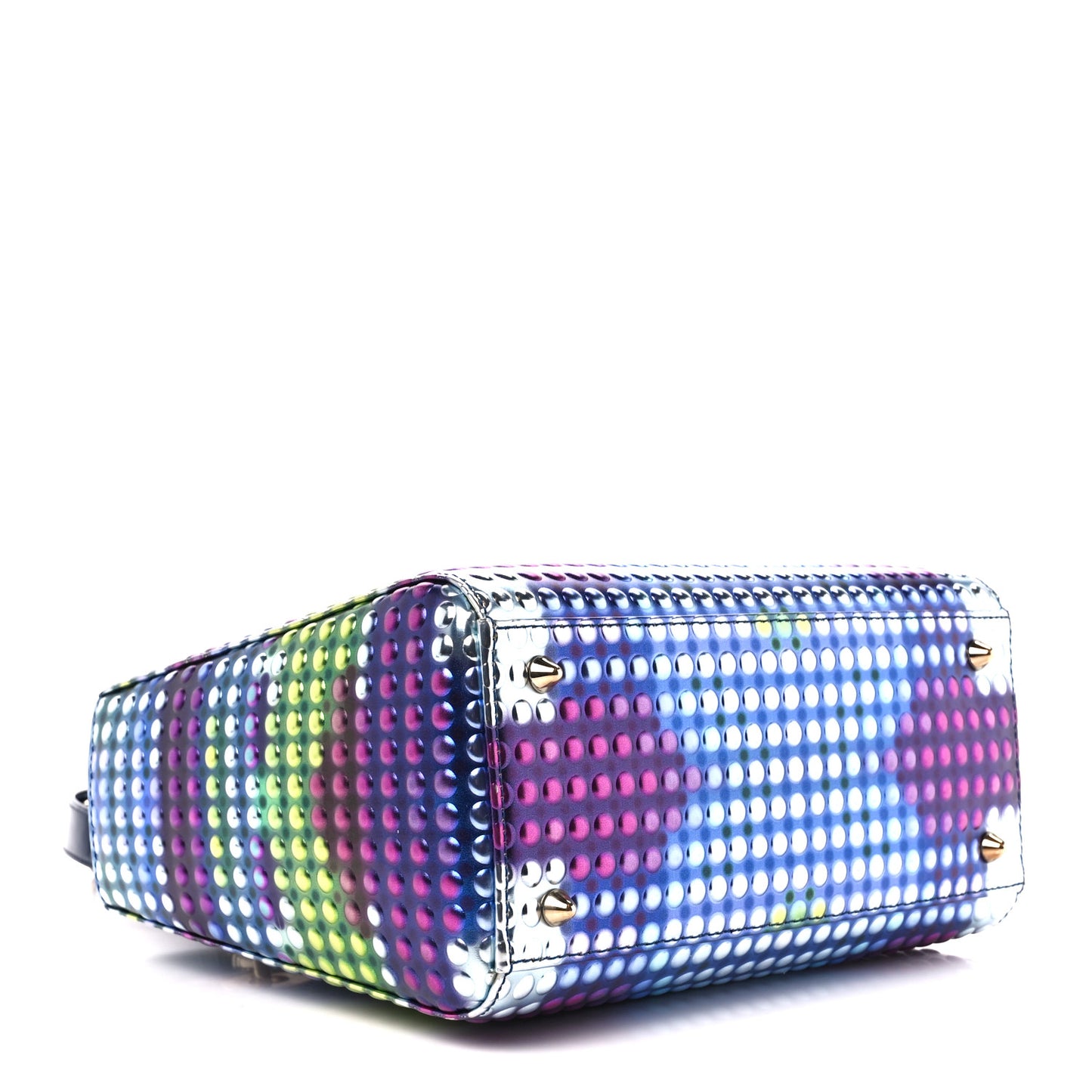 Patent Studded Medium Li Shurui Lady Dior Art Black Multicolor