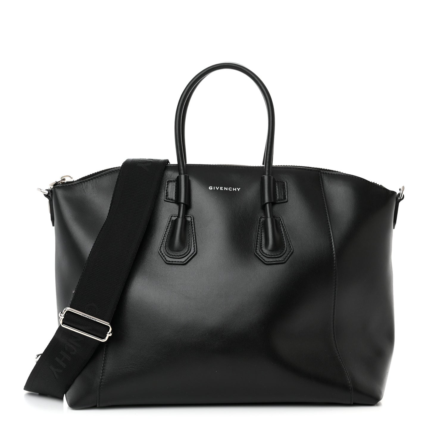 Box Calfskin Small Antigona Sport Top Handle Bag Black