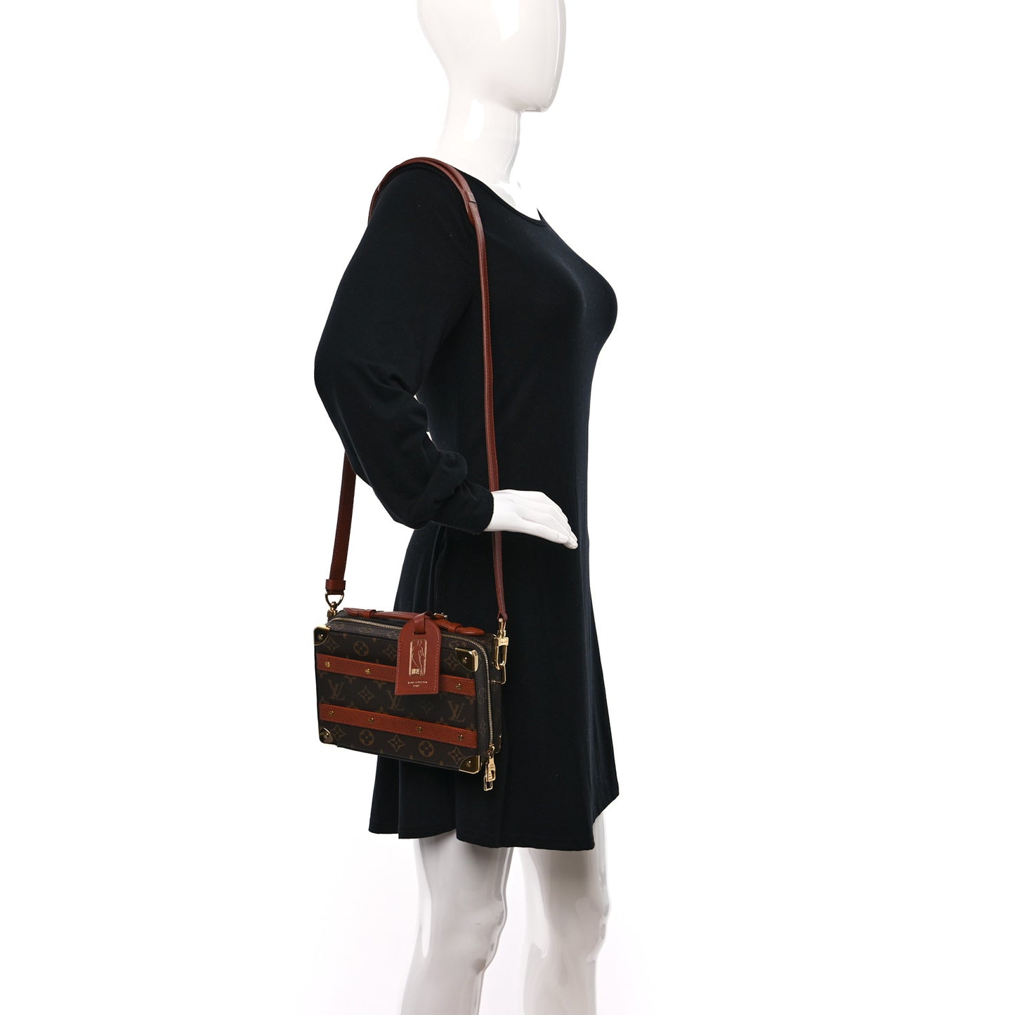 X NBA Grained Calfskin Monogram Handle Trunk Brown