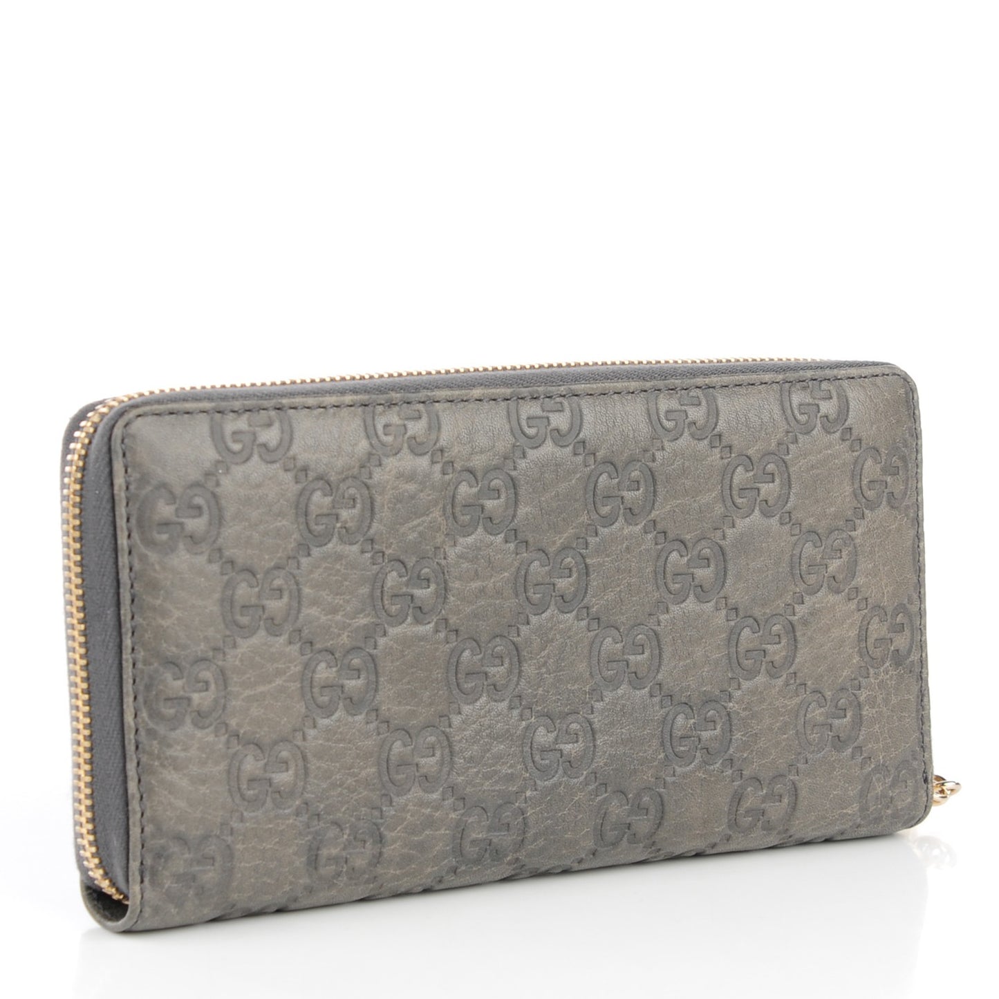 Guccissima Bamboo Tassel Zip Around Wallet Grey