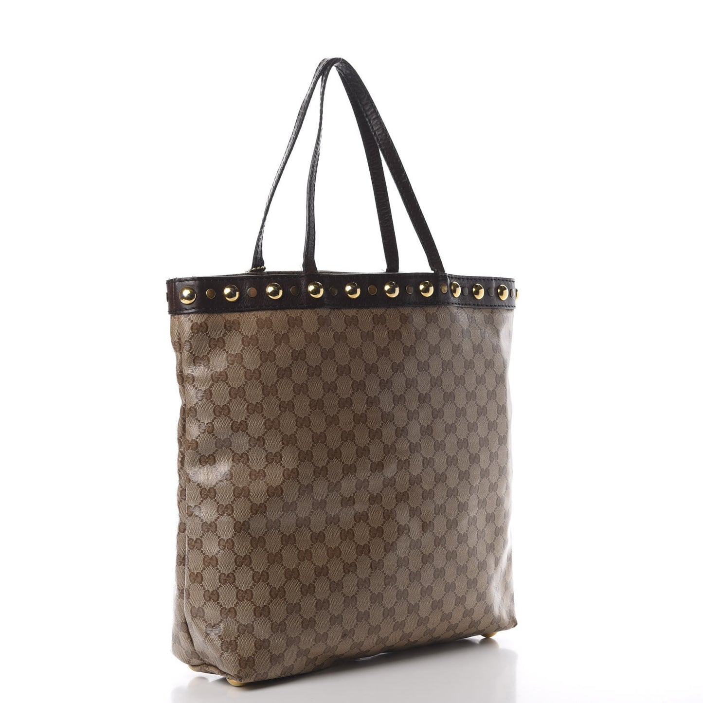 Crystal Monogram Large Babouska Vertical Shopping Tote Brown