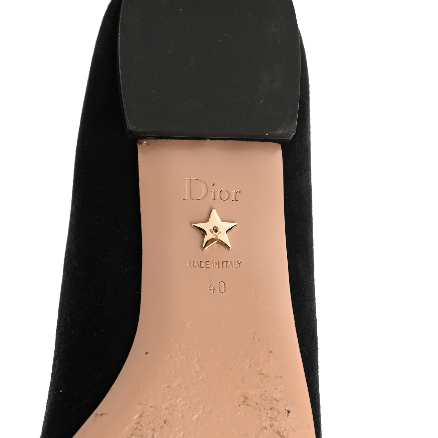 Suede Laminate Dioramour Ballet Flats 40 Black Gold