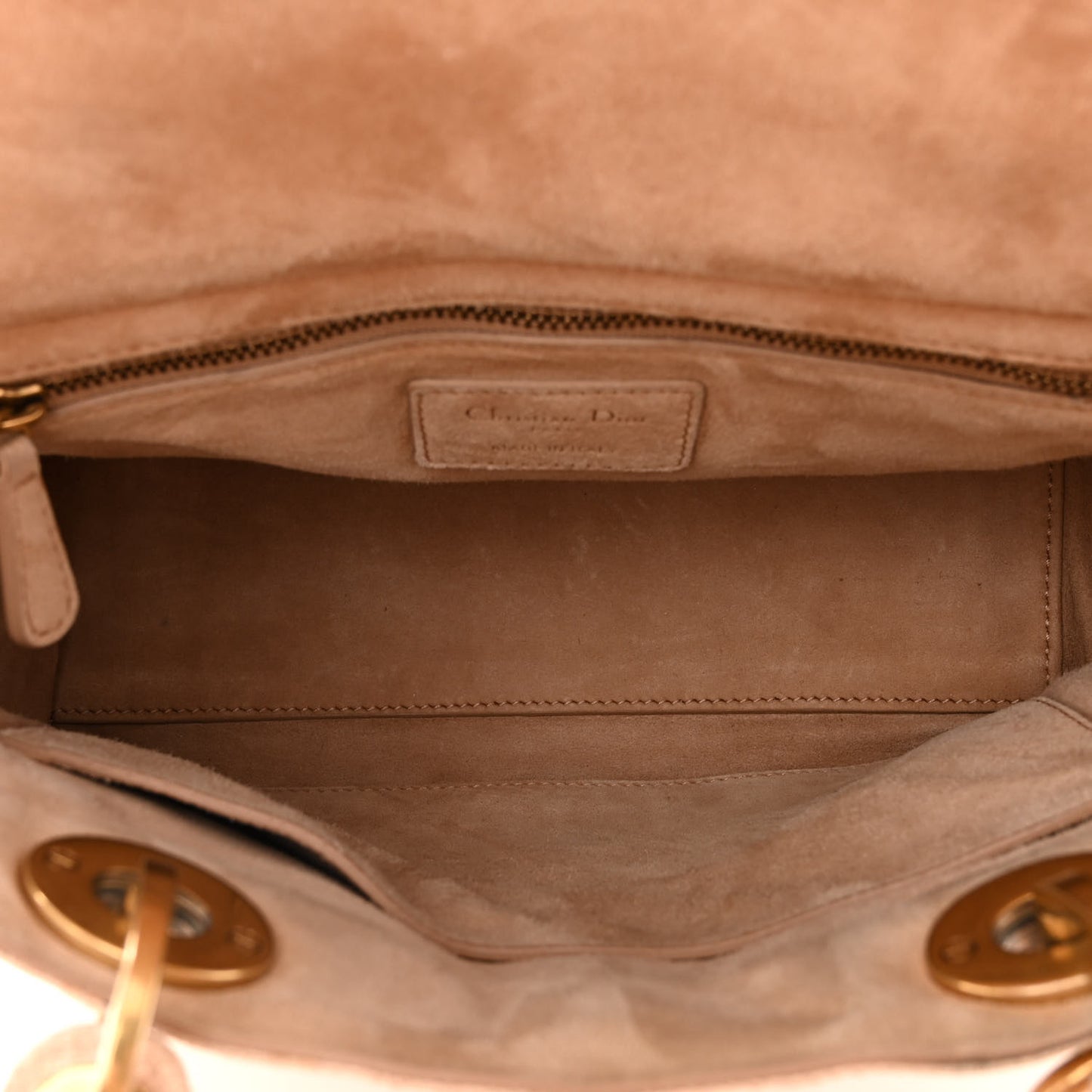 Canvas Cannage Studded Medium Supple Lady Dior Light Pink