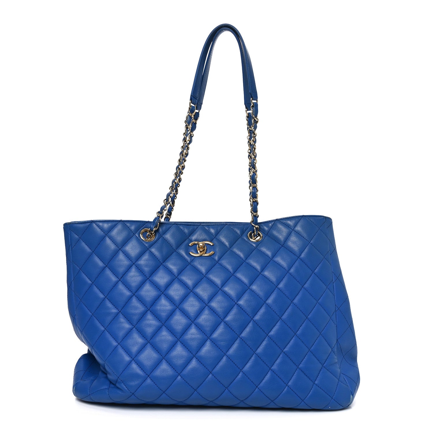 CHANELトートバッグ Chanel Calfskin Quilted Large CC Shopping Tote Blue 1824965