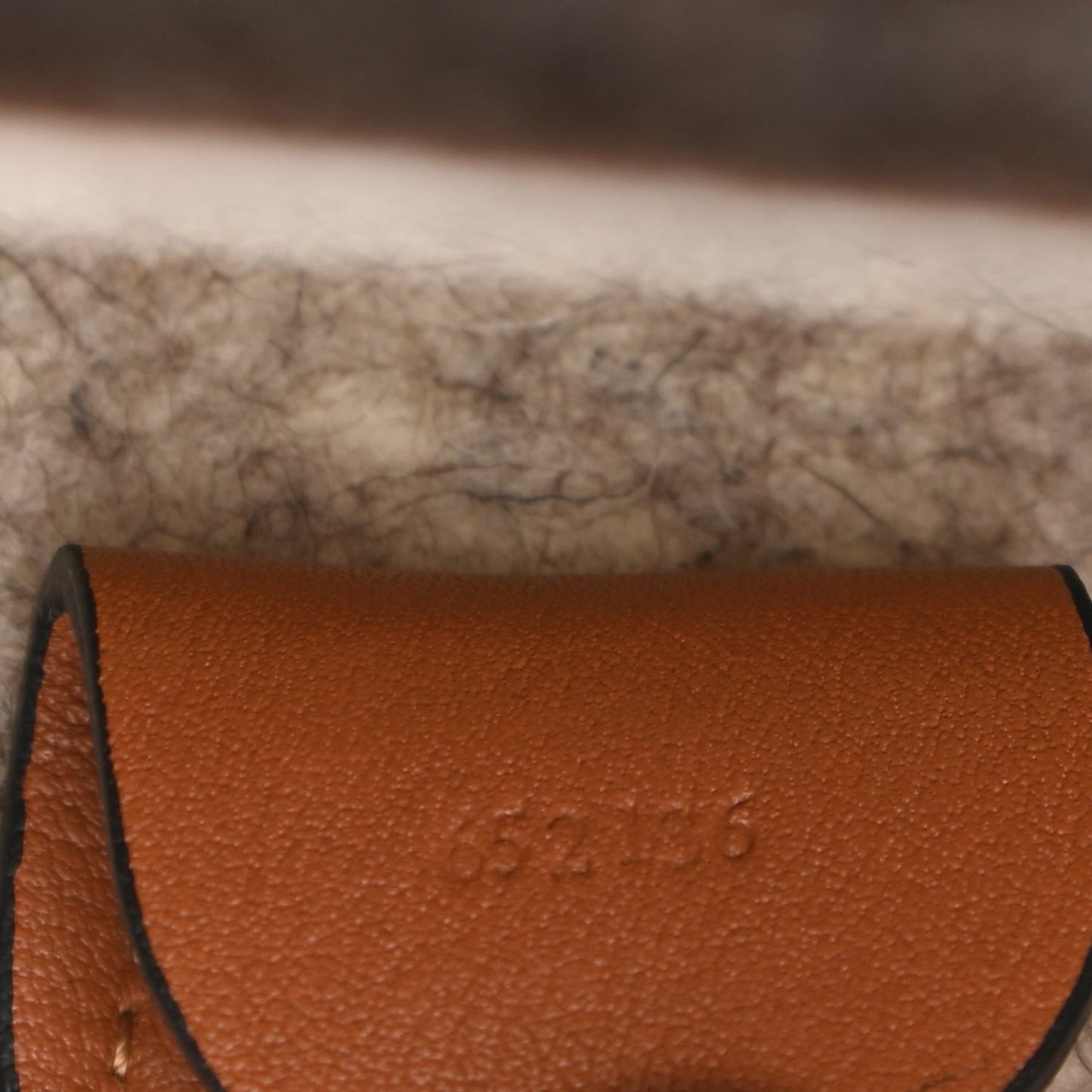 Felt Calfskin Small Anagram Square Basket Tote Brown Tan