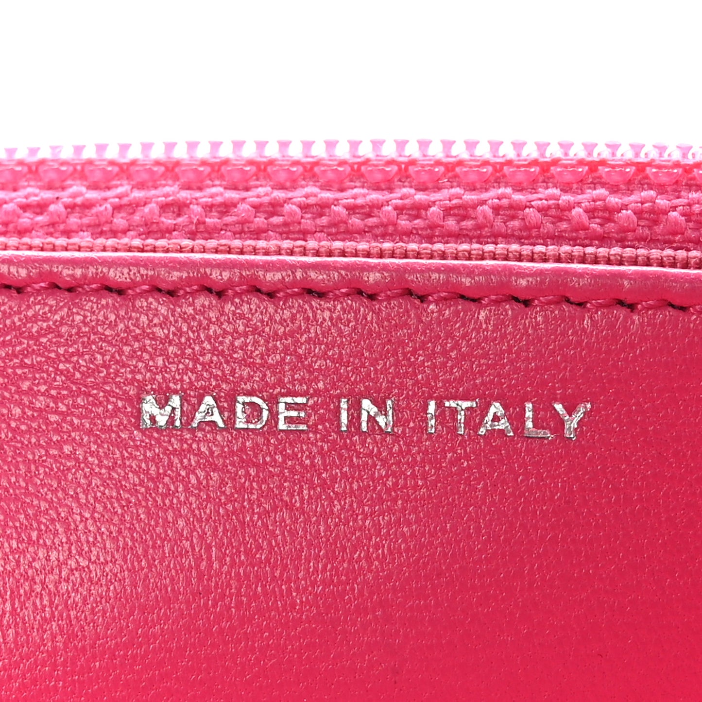Lambskin Quilted Wallet On Chain WOC Dark Pink