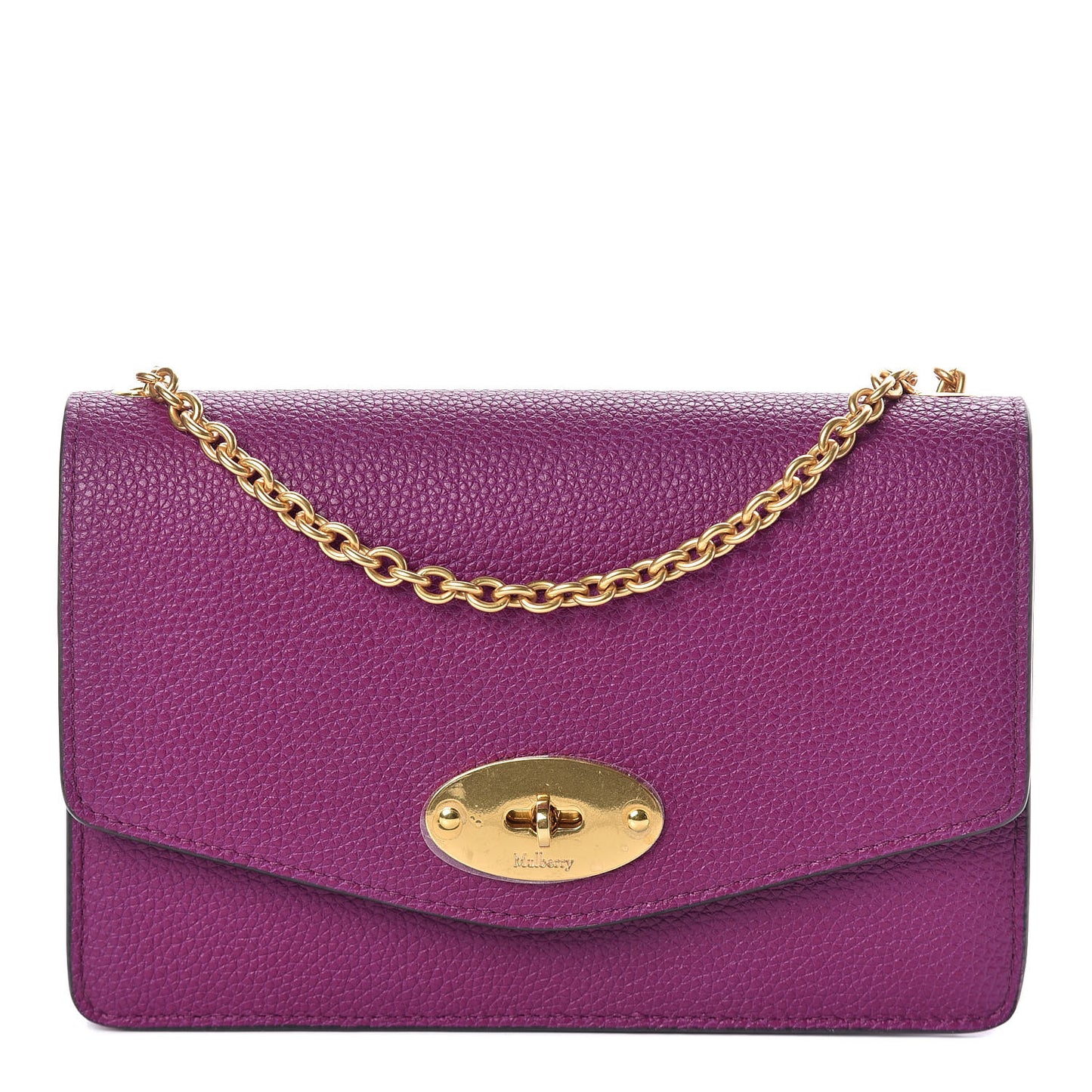 Small Classic Grain Calfskin Small Darley Violet