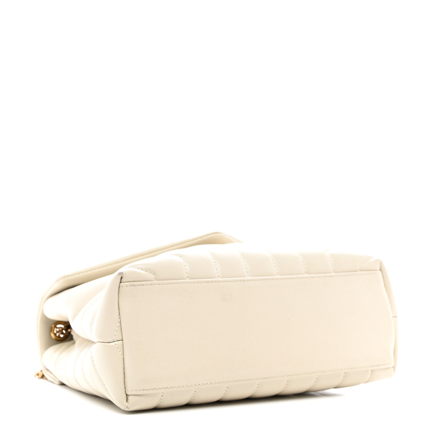 Calfskin Y Quilted Monogram Small Loulou Chain Satchel Crema Soft